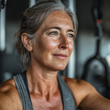 Senior activ făcând exerciții de wellness